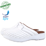 Sabot médical 100% Cuir très confortable en Blanc