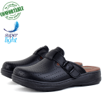 Sabot médical 100% Cuir très confortable en Noir