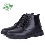 Bottines Confortables extra confortable en cuir Noir NJ-3049N