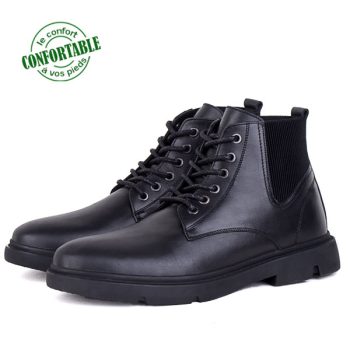 Bottines Confortables extra confortable en cuir Noir NJ-3049N