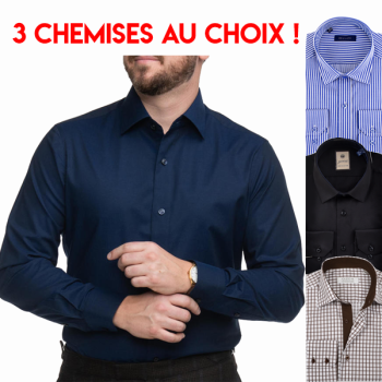 3 Chemises au Choix Manche Longue