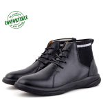 Boots confortables Pour Homme 100% cuir noir KW-760CN