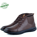 Boots confortables Pour Homme 100% cuir Marron KW-760CM