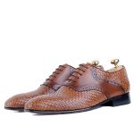 Chaussure de Luxe en Cuir tabac AG-1491T