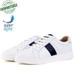 Baskets Pour Homme 100% Cuir EXTRA Confortable Blanche AZ-302B