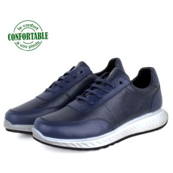 Baskets pour Homme 100% Cuir EXTRA Confortable LO-5005BM