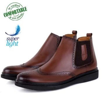 Bottines Homme en Cuir - Semelle Extra-light AG-1053T