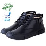Bottines Chic Pour Homme en cuir noir KW-754N