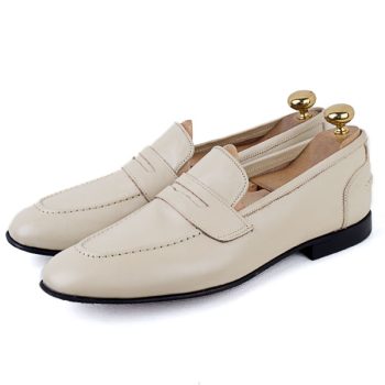 Mocassins Confortables 100% Cuir Beige AG-404BG