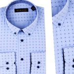 Chemise avec Motifs Bleu Ciel Pour Homme