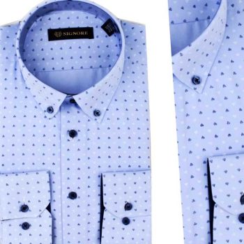 Chemise avec Motifs Bleu Ciel Pour Homme
