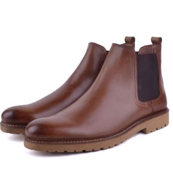 Bottines confortables Pour Homme en Cuir Crust Marron LO-204-T