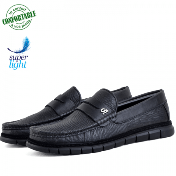 Chaussures Médicales, Confortables 100% cuir Noir KW-032N