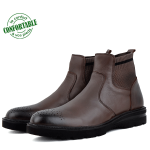 Bottines Pour Homme Très Chic 100% Cuir Marron KW-078M