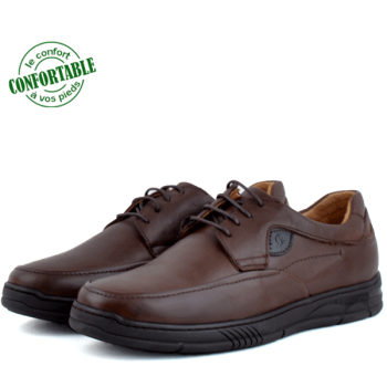 Chaussures Médicales Pour Homme 100% Cuir KW-308 Marron