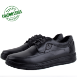 Chaussures Médicales Pour Homme 100% Cuir Noir KW-308NW