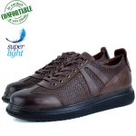 Baskets 100% Cuir extra confortable Marron KW-310M