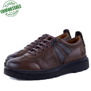 Baskets 100% Cuir extra confortable Marron 310