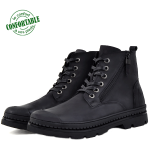 Bottines Très Chic Pour Homme extra confortable en cuir Noir KW-540N