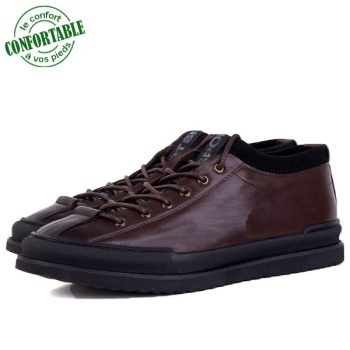 Baskets 100% Cuir extra confortable Marron KW-731MW
