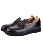 Chaussures Classiques 100% cuir démasquable Marron- Semelle Extra-light LO-095-M