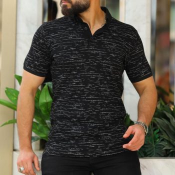 Polo Imprimé Noir pour Homme 157
