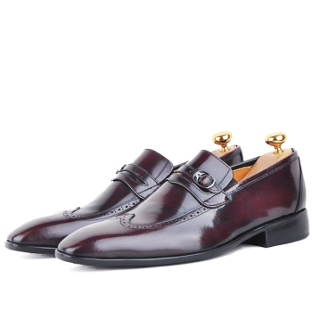 Chaussures Classiques Pour Homme en Cuir Démasquable Bordeaux AG-1006B