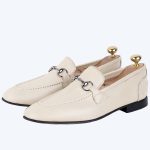Mocassins Confortables 100% Cuir Beige AG-404B