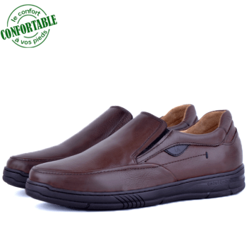 Chaussures Médicales Pour Homme 100% Cuir Marron KW-306M