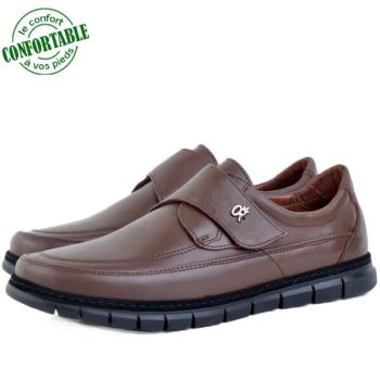 Chaussures Médicales 100% Cuir EXTRA Confortable marron KW-318MN