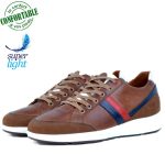 Baskets Pour Homme 100% Cuir EXTRA Confortable Tabac LO-664T