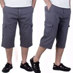 Pantacourt Cargo Homme Gris P79
