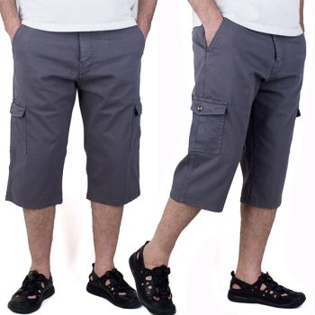 Pantacourt Cargo Homme Gris P79