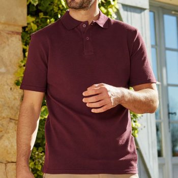Polo en Coton Piqué pour Homme Bordeaux