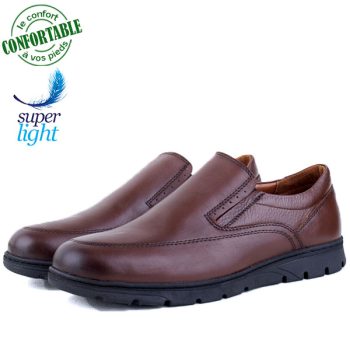 Chaussures Médicales 100% Cuir EXTRA Confortable Tabac AZ-242T