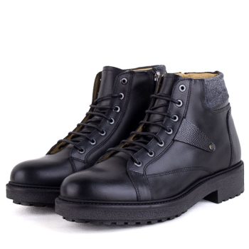 Bottines Pour Homme extra confortable en cuir Noir XM-2058N