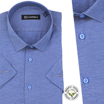 Chemise Pour Homme Manches Courtes - Bleu -CH-82