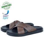 Sandales Pour Homme Très Confortable 100% cuir Marron KW-006MW