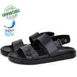 Sandales Pour Homme Confortable 100% cuir Noir KW-007NW