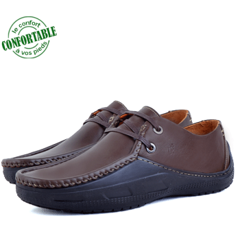 Chaussures Médicales confortables 100% cuir Marron KW-400M