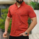 Polo Imprimé pour Homme Rouge Brique 154