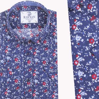 Chemise Fleurie pour Homme en coton Demi Manche