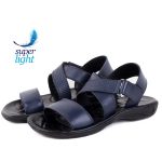 Sandales confortables 100% cuir bleu LO-007B
