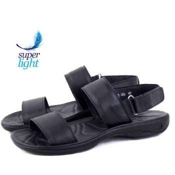 Sandales confortables 100% cuir noir LO-006N