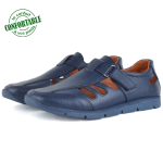 Sandales Médicales 100% cuir Bleu LO-040-B