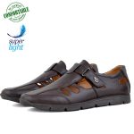 Sandales  MÃ©dicales 100% cuir Marron LO-040-M