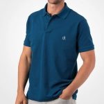 Polo en Coton Piqué pour Homme Bleu