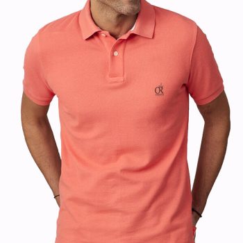 Polo en Coton Piqué pour Homme Saumon