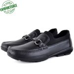 Mocassins confortables 100% cuir Noir KW-038N