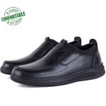 Chaussures Médicales Pour Homme 100% Cuir Noir NJ-3024NN